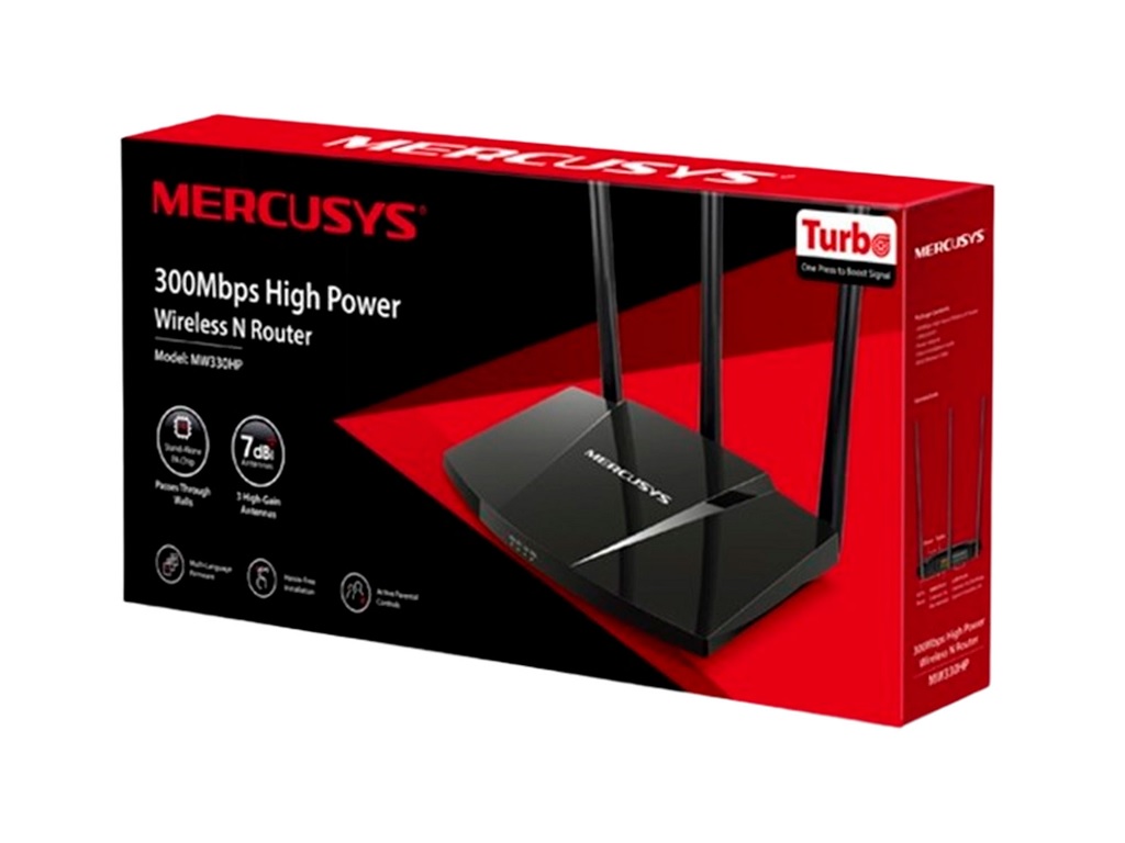 Enrutador Mercusys NW330HP de alta potencia de 300Mbps