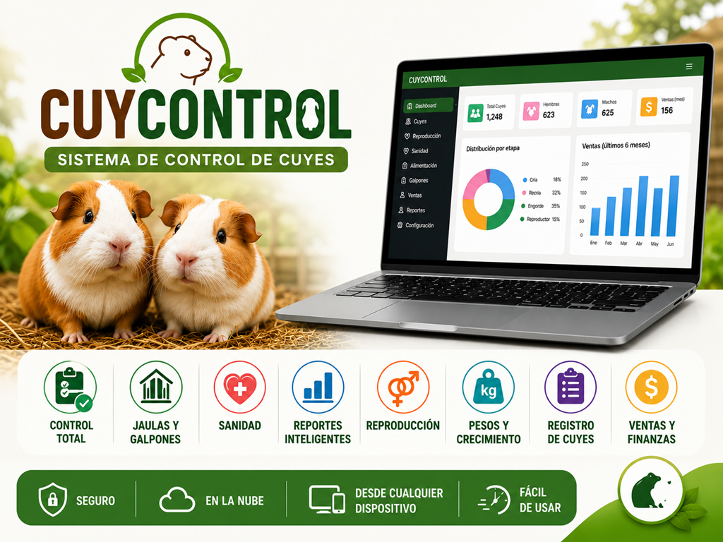 Controla tu Granja de Cuyes de Forma Fácil y Profesional CUYCONTROL